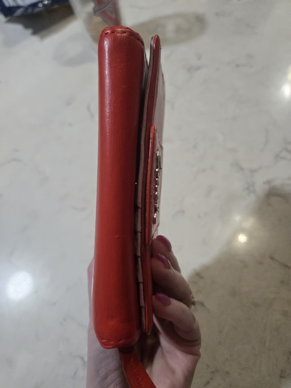 Coach Red Leather Compact Wallet - Picture 5 of 12